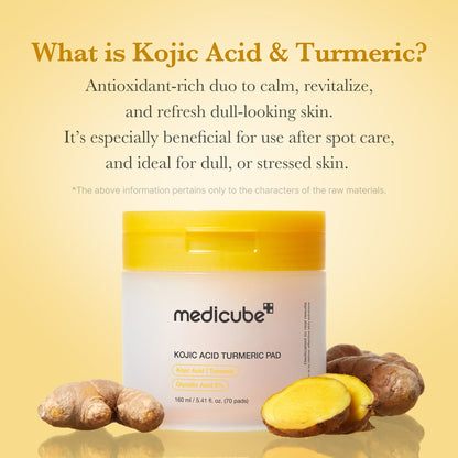 Medicube Kojic Acid Turmeric Toner Pad